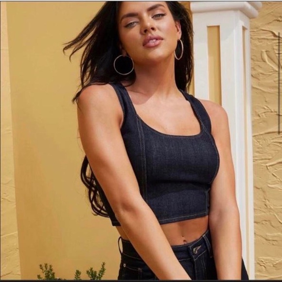 GUESS Paula Corset top/ denim crop vest - Picture 4 of 4